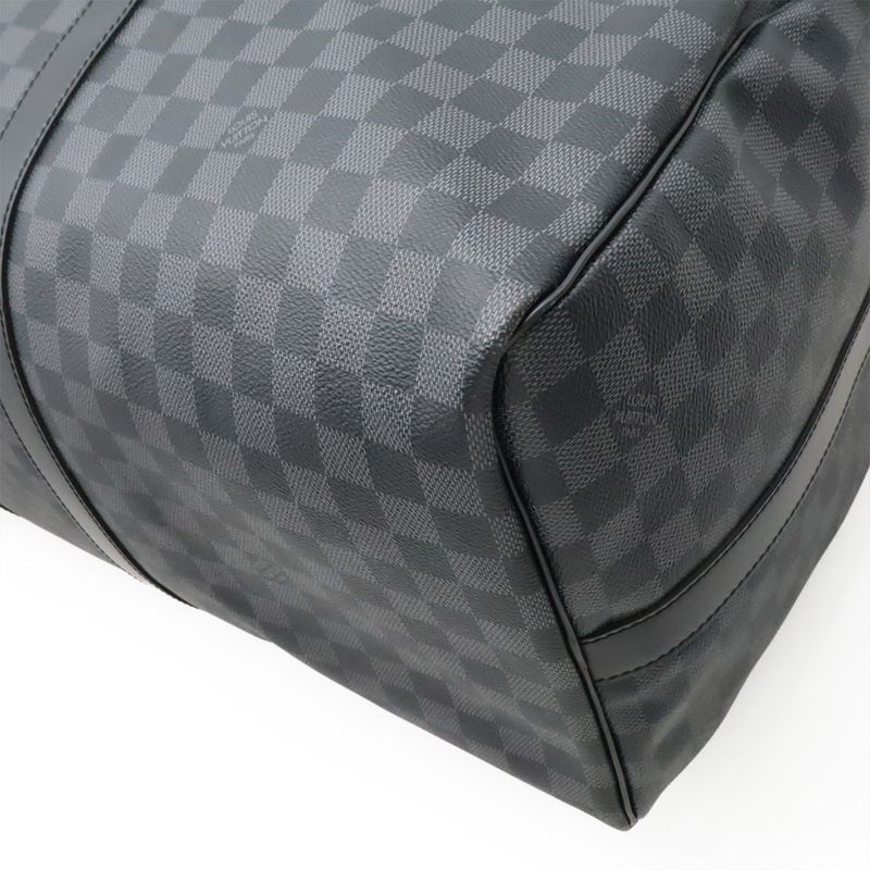 Louis Vuitton Damier Graphite Keepall Bandoliere 55 Boston Bag Travel Cabasn