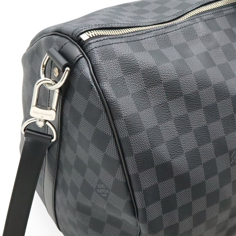 Louis Vuitton Damier Graphite Keepall Bandoliere 55 Boston Bag Travel Cabasn