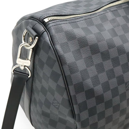 Louis Vuitton Damier Graphite Keepall Bandoliere 55 Boston Bag Travel Cabasn
