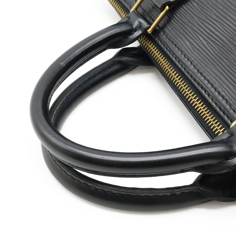 Louis Vuitton Epi Speedy 30 Handbag Mini Boston Bag Leather Noir Black Gold