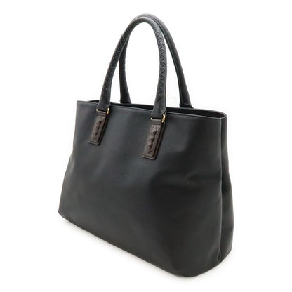 Bottega Veneta Marco Polo Tote Bag Shoulder Bag PVC Leather Black Dark Brown