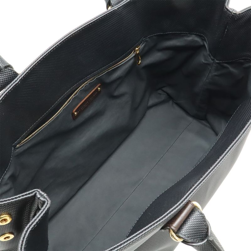 Bottega Veneta Marco Polo Tote Bag Shoulder Bag PVC Leather Black Dark Brown