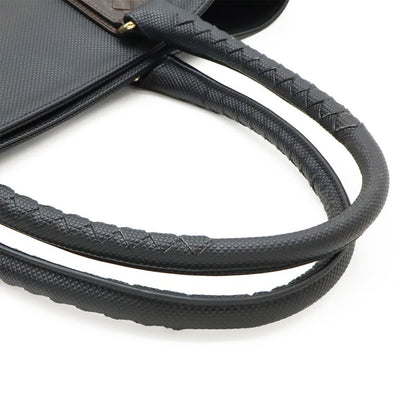 Bottega Veneta Marco Polo Tote Bag Shoulder Bag PVC Leather Black Dark Brown