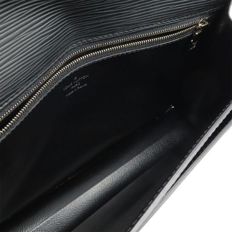 Louis Vuitton Epi Pochette Serie Dragonne Second Bag Noir Black Silver Hardware