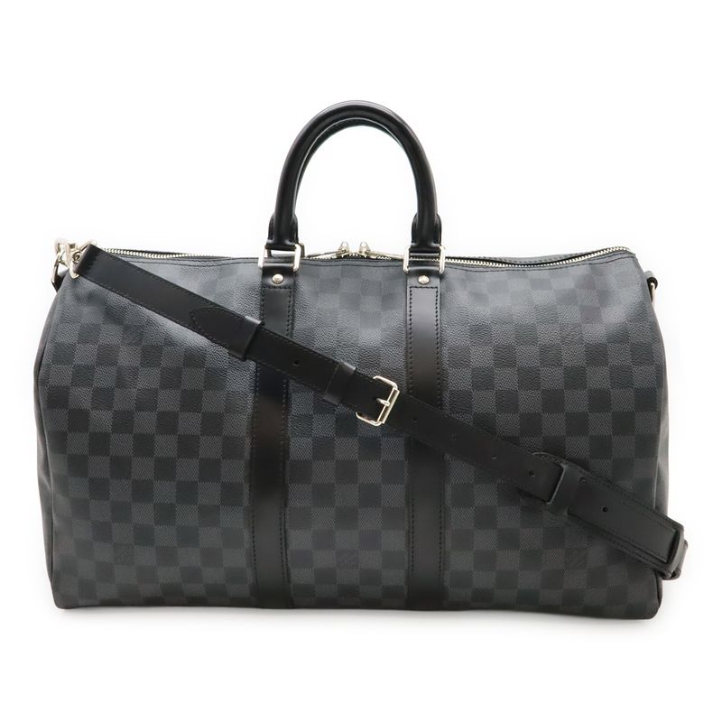 Louis Vuitton Damier Graphite Keepall Bandoliere 45 Boston Bag Travel Bag 2WAY