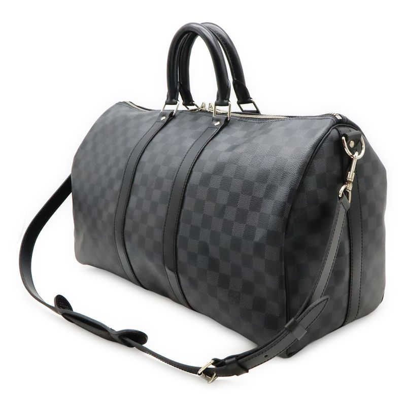 Louis Vuitton Damier Graphite Keepall Bandoliere 45 Boston Bag Travel Bag 2WAY