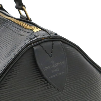 Louis Vuitton Epi Speedy 30 Handbag Mini Boston Bag Leather Noir Black Gold