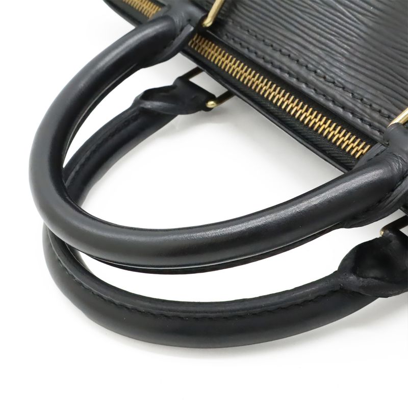 Louis Vuitton Epi Speedy 30 Handbag Mini Boston Bag Leather Noir Black Gold