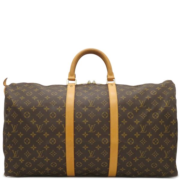 Louis Vuitton Boston Bag Keepall 55 Monogram Canvas Monogram Gold Hardware