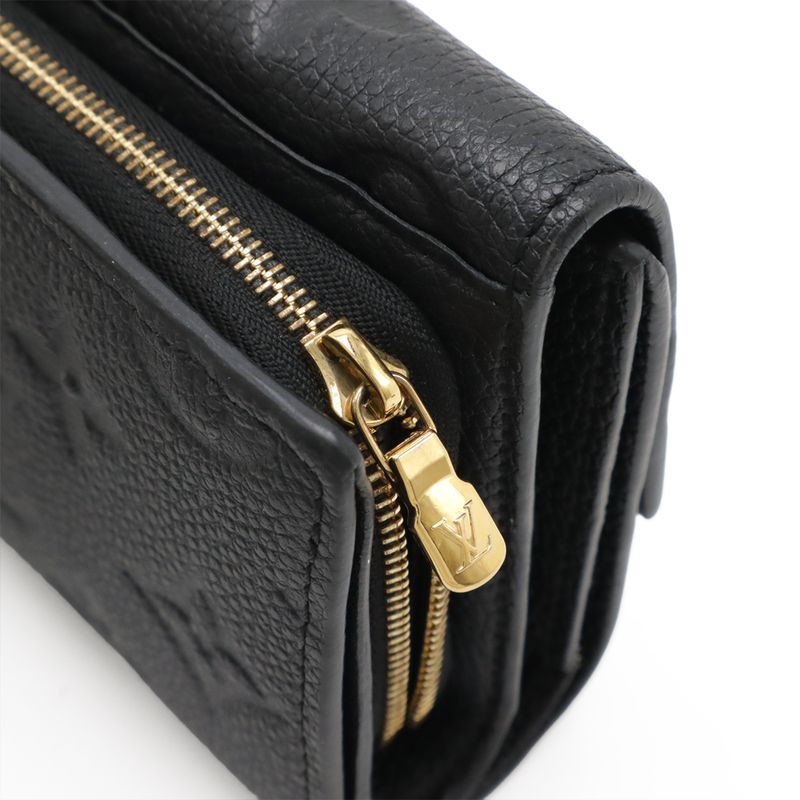 Louis Vuitton Monogram Empreinte Portefeuille Metis Compact Trifold Wallet Noir