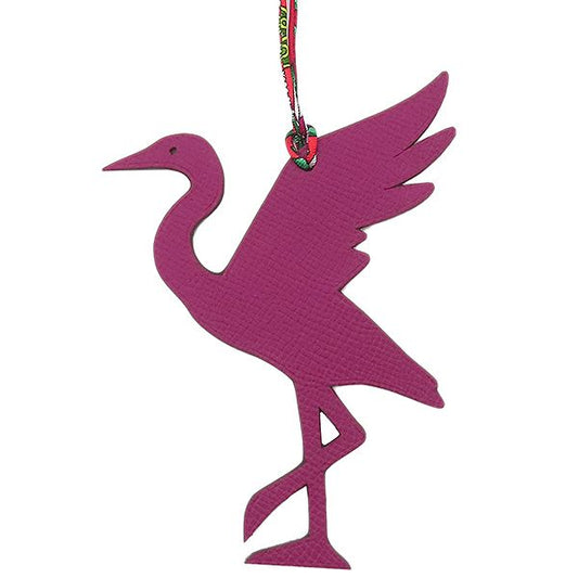 Hermes Bag Charm Petit Ash Vine Vaux Epson Togo Purple and Brown Purple Brown