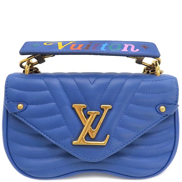 Louis Vuitton Shoulder Bag New Wave Chain Shoulder Bag PM Leather Blue Gold
