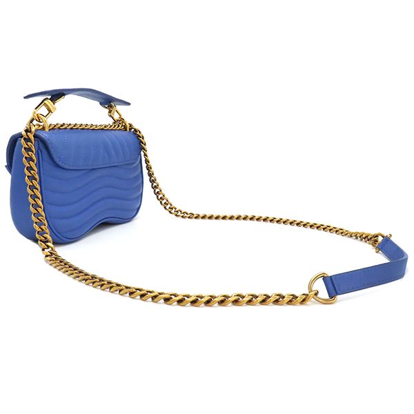 Louis Vuitton Shoulder Bag New Wave Chain Shoulder Bag PM Leather Blue Gold