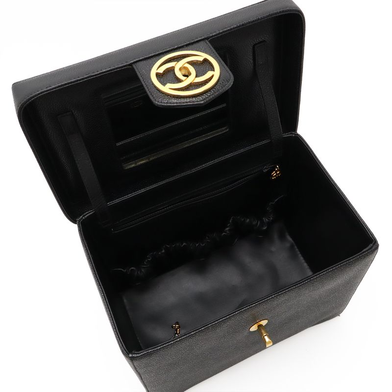 Chanel Coco Mark Vanity Bag Handbag Cosmetic Pouch Makeup Box 2WAY Shoulder Bag