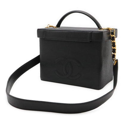 Chanel Coco Mark Vanity Bag Handbag Cosmetic Pouch Makeup Box 2WAY Shoulder Bag