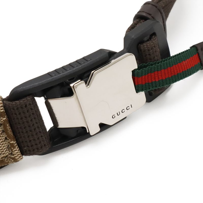 Gucci GG Canvas Large Sling Bag Body Bag Waist Bag Crossbody Bag Beige Dark