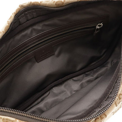 Gucci GG Canvas Large Sling Bag Body Bag Waist Bag Crossbody Bag Beige Dark