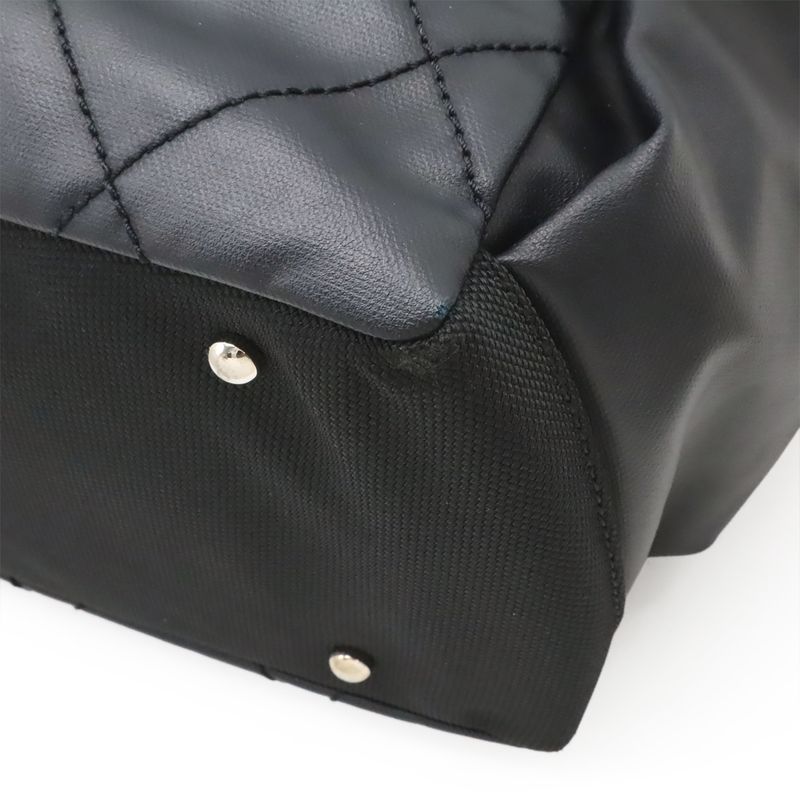 Chanel Paris Biarritz Tote GM Tote Bag Shoulder Bag Coated Canvas Black With