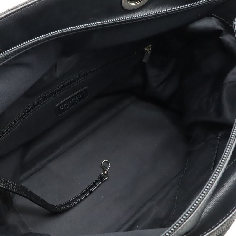 Chanel Paris Biarritz Tote GM Tote Bag Shoulder Bag Coated Canvas Black With