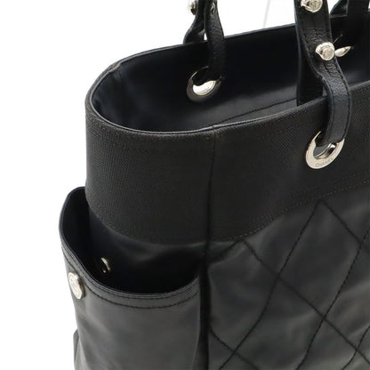 Chanel Paris Biarritz Tote GM Tote Bag Shoulder Bag Coated Canvas Black With