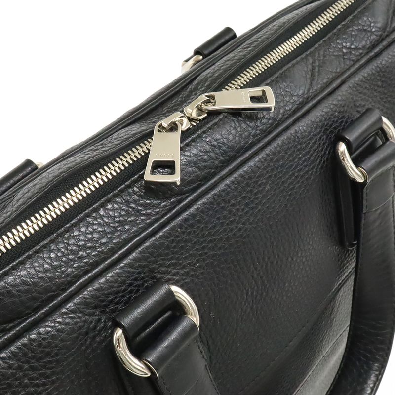 Gucci Interlocking G Business Bag Briefcase Document Cabasn Leather Black