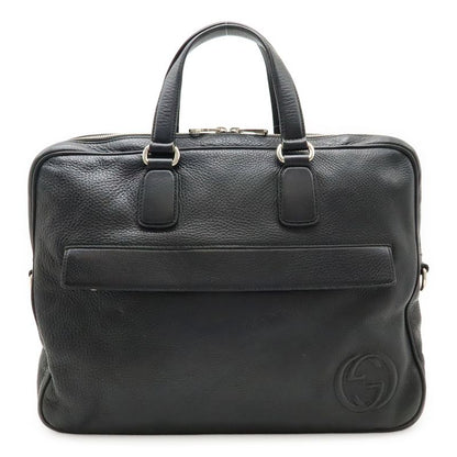 Gucci Interlocking G Business Bag Briefcase Document Cabasn Leather Black