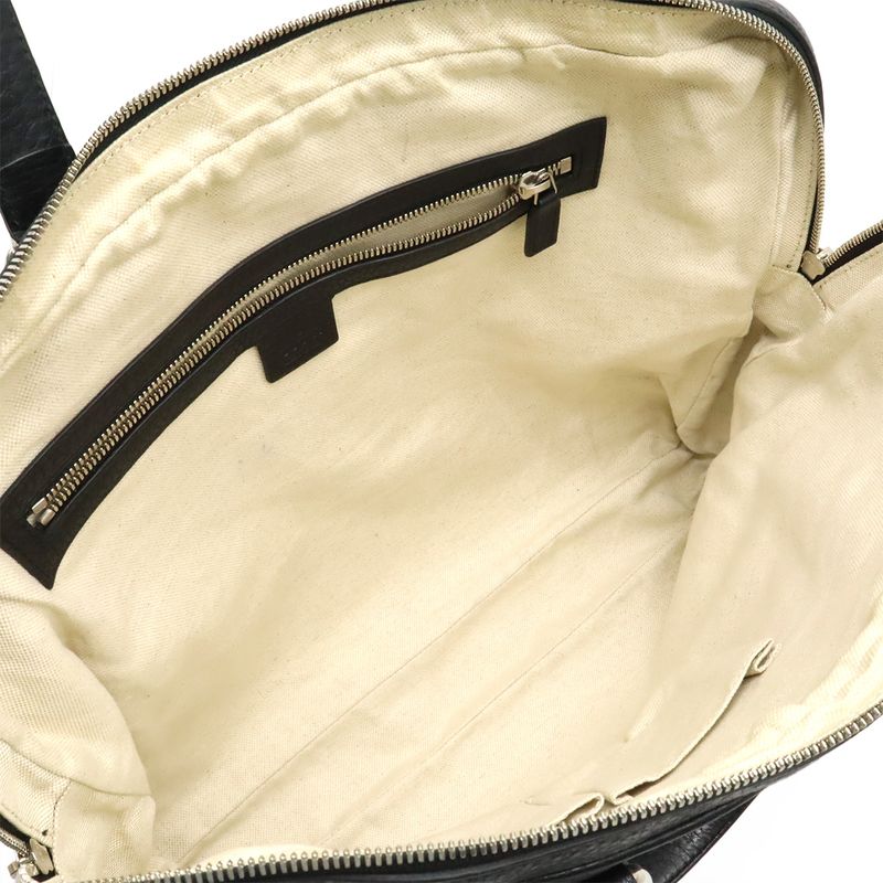 Gucci Interlocking G Business Bag Briefcase Document Cabasn Leather Black