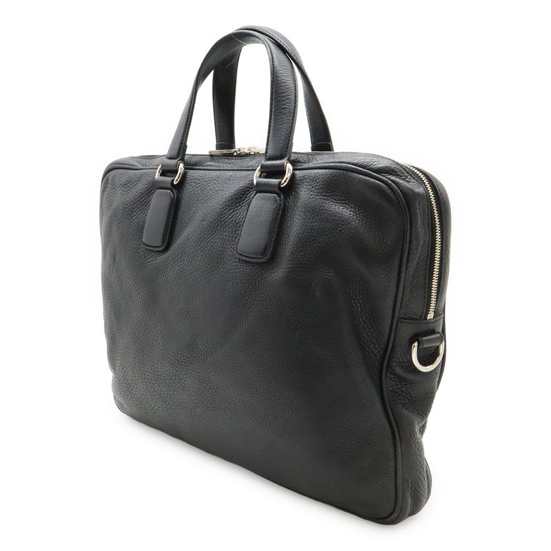 Gucci Interlocking G Business Bag Briefcase Document Cabasn Leather Black
