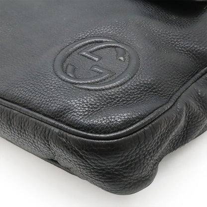 Gucci Interlocking G Business Bag Briefcase Document Cabasn Leather Black