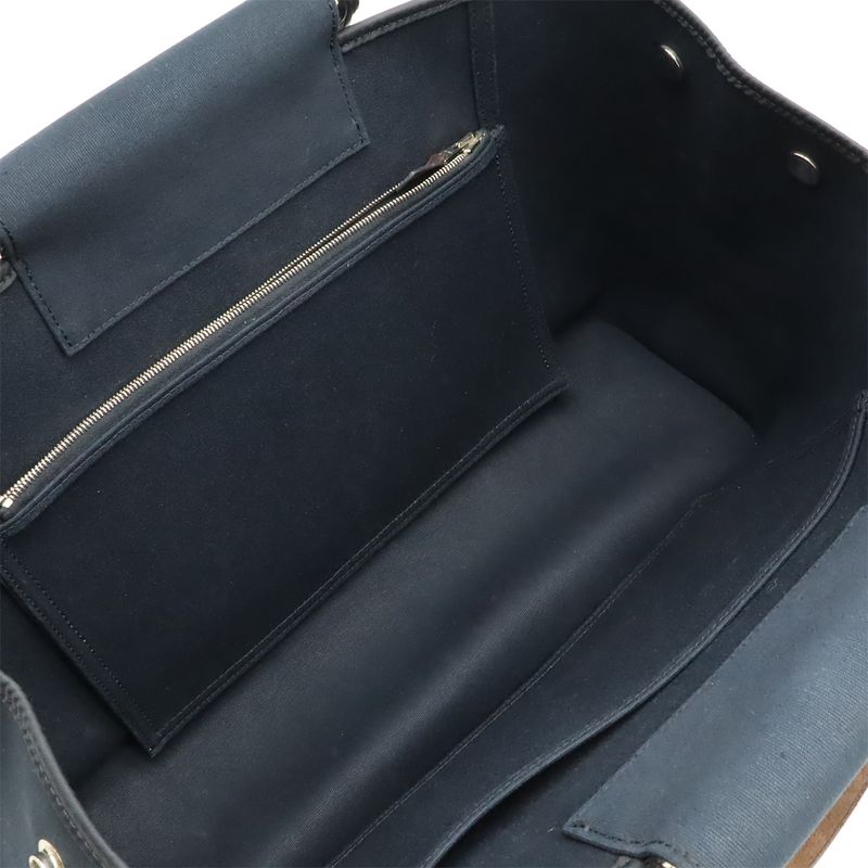 Hermes Cabas Q'elan PM Tote Handbag 2WAY Shoulder Bag Shoulder Toile Officier