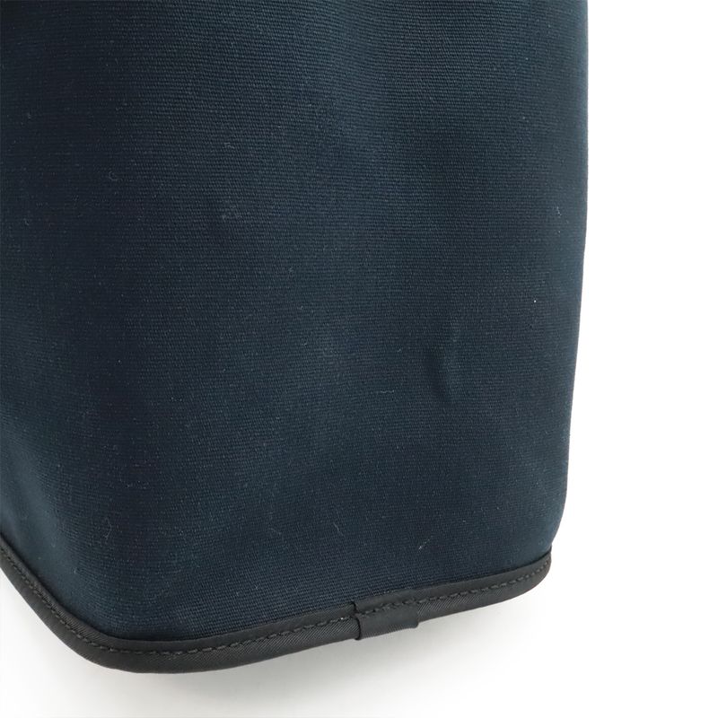 Hermes Cabas Q'elan PM Tote Handbag 2WAY Shoulder Bag Shoulder Toile Officier