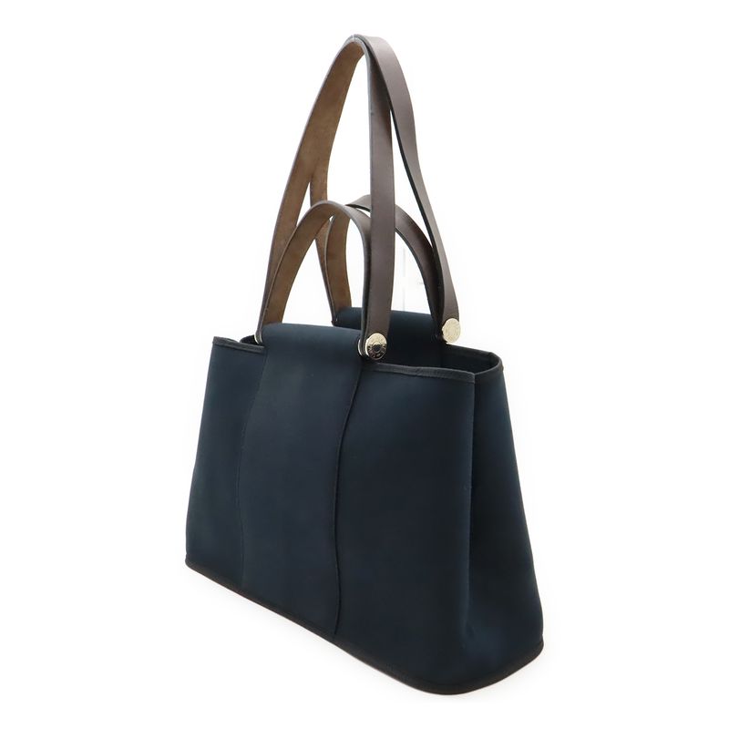 Hermes Cabas Q'elan PM Tote Handbag 2WAY Shoulder Bag Shoulder Toile Officier