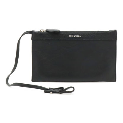 Balenciaga Navy Cabas S Small Logo Handbag Tote Leather Black With Pouch 339933