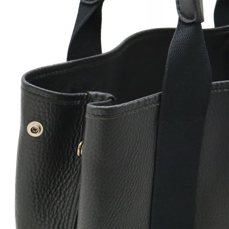 Balenciaga Navy Cabas S Small Logo Handbag Tote Leather Black With Pouch 339933