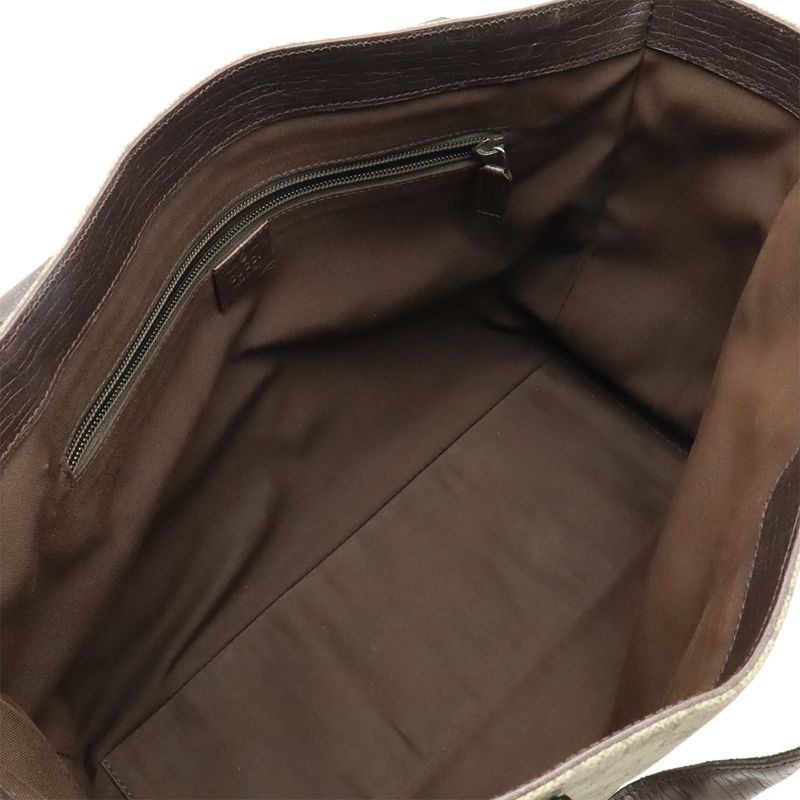 Gucci GG Supreme Tote Bag Shoulder Bag Semi Shoulder PVC Leather Beige Brown