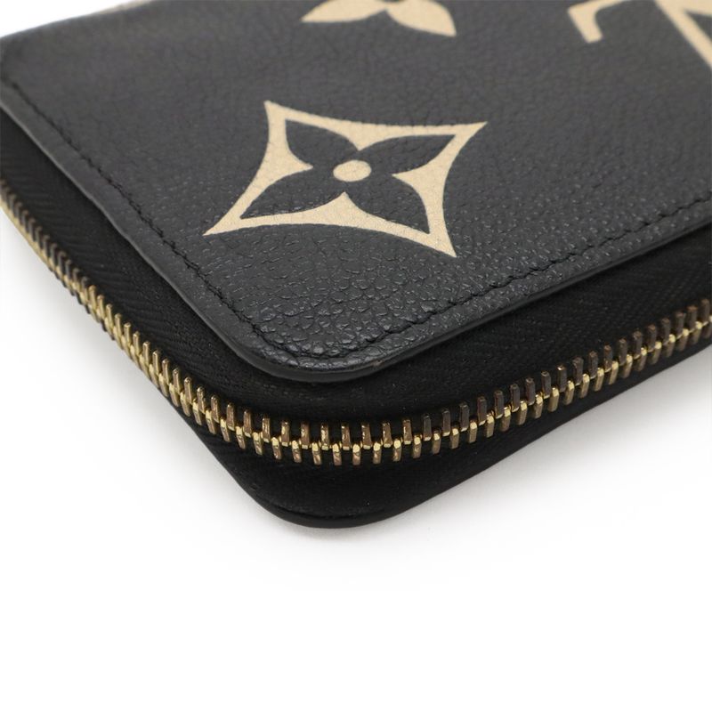 Louis Vuitton Monogram Empreinte Zippy Wallet Round Zipper Long Wallet Bicolor