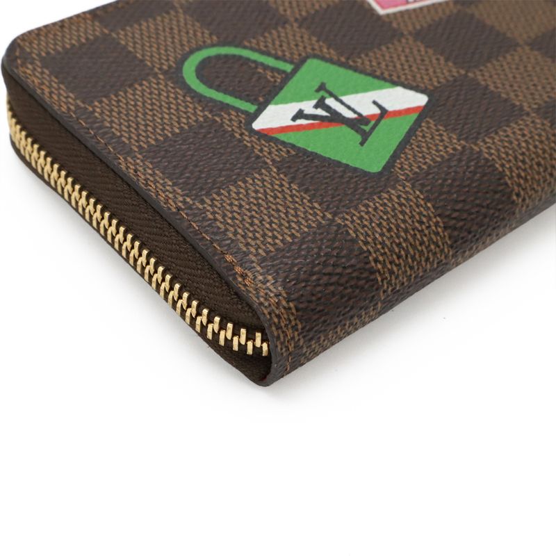Louis Vuitton Damier LV Stories Portefeuille Cles Mans Round Zipper Long Wallet