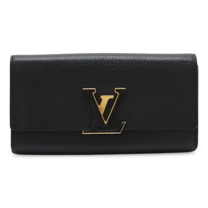 Louis Vuitton Portefeuille Capucines Bifold Long Wallet Taurillon Leather Noir