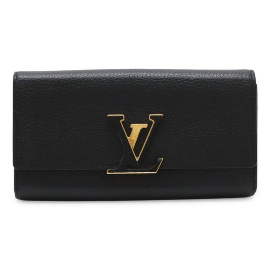 Louis Vuitton Portefeuille Capucines Bifold Long Wallet Taurillon Leather Noir