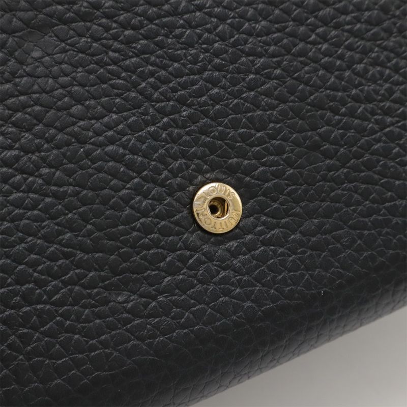 Louis Vuitton Portefeuille Capucines Bifold Long Wallet Taurillon Leather Noir