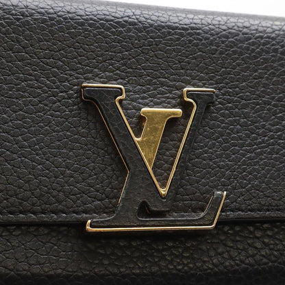 Louis Vuitton Portefeuille Capucines Bifold Long Wallet Taurillon Leather Noir