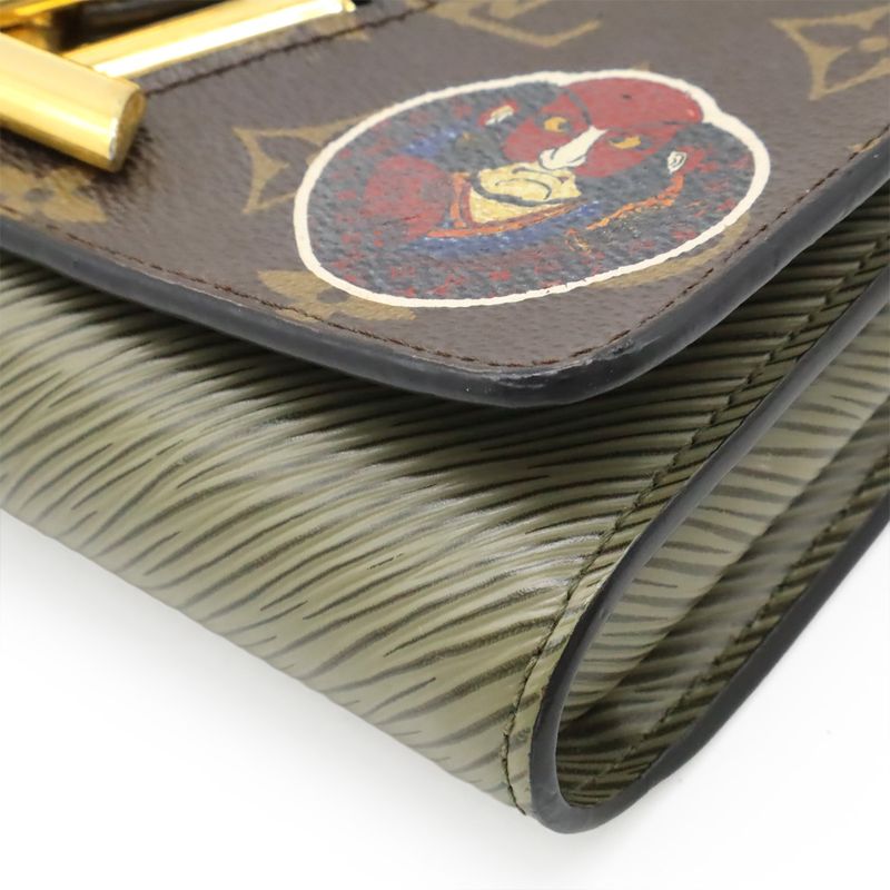 Louis Vuitton Monogram Epi Portefeuille Twist Chain Shoulder Bag Long Wallet