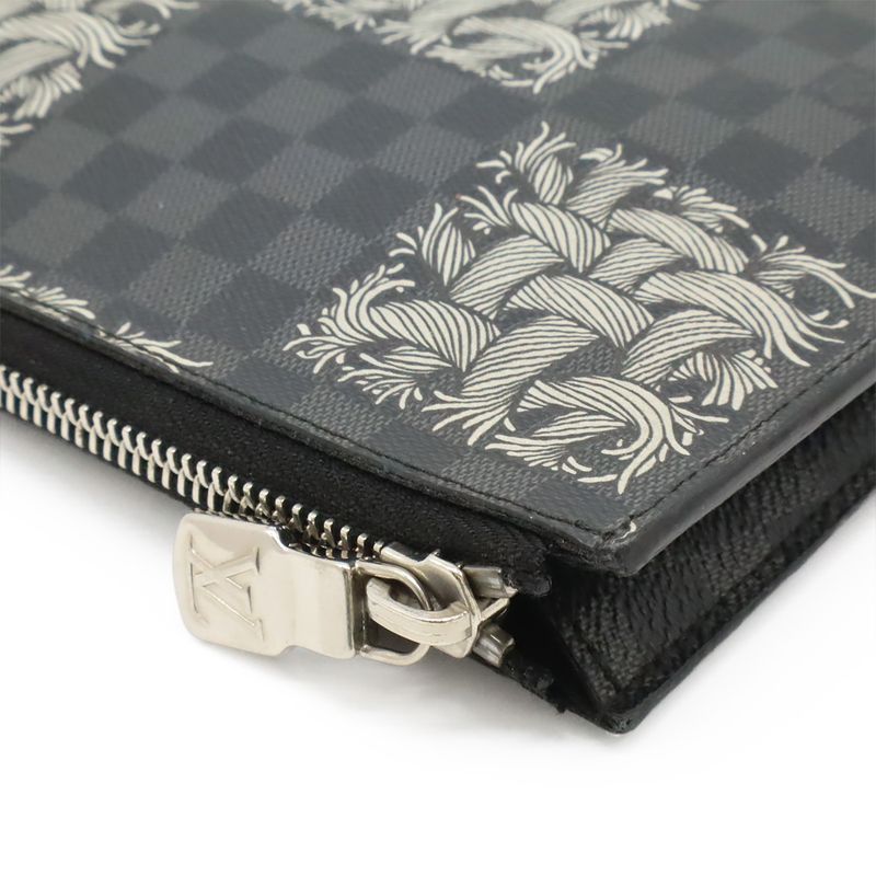 Louis Vuitton Damier Graphite Pochette Jules PM Clutch Bag Pouch Christopher