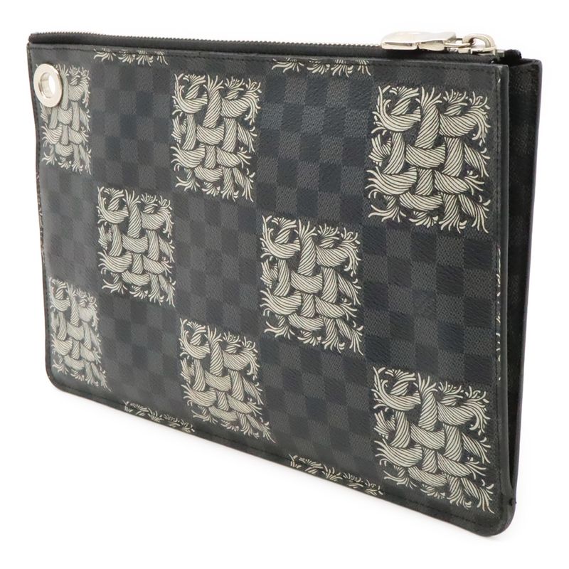 Louis Vuitton Damier Graphite Pochette Jules PM Clutch Bag Pouch Christopher