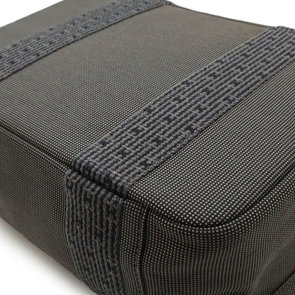 Hermes Her Line Vanity Bag Handbag Cosmetic Pouch Canvas Gray Black Silver