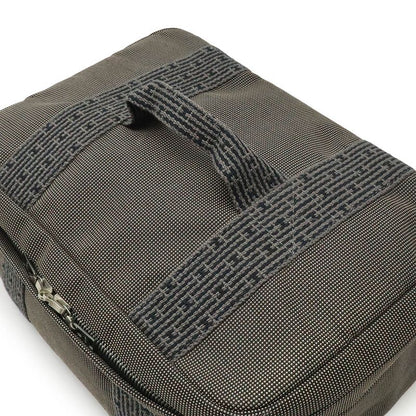 Hermes Her Line Vanity Bag Handbag Cosmetic Pouch Canvas Gray Black Silver