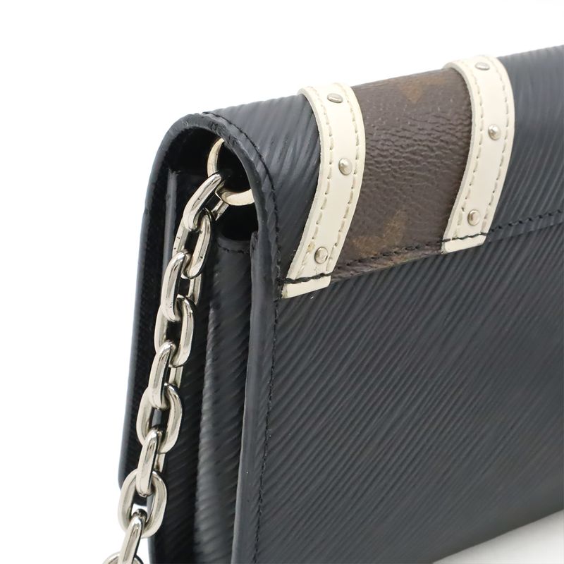 Louis Vuitton Epi Monogram Portefeuille Twisted Chain Wallet Shoulder Bag Long