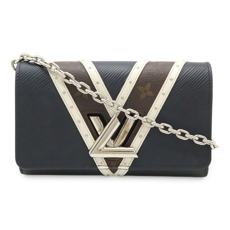 Louis Vuitton Epi Monogram Portefeuille Twisted Chain Wallet Shoulder Bag Long
