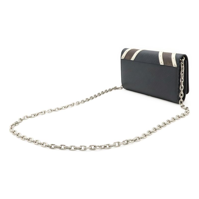 Louis Vuitton Epi Monogram Portefeuille Twisted Chain Wallet Shoulder Bag Long