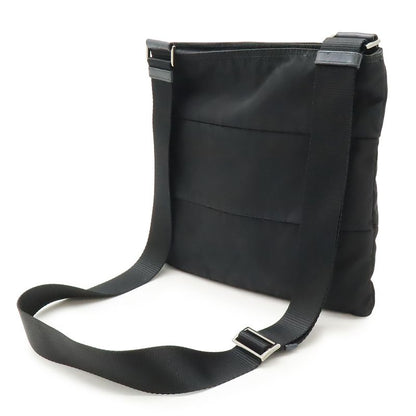 Prada Triangle Logo Plate Shoulder Bag Crossbody Nylon Leather NERO Black